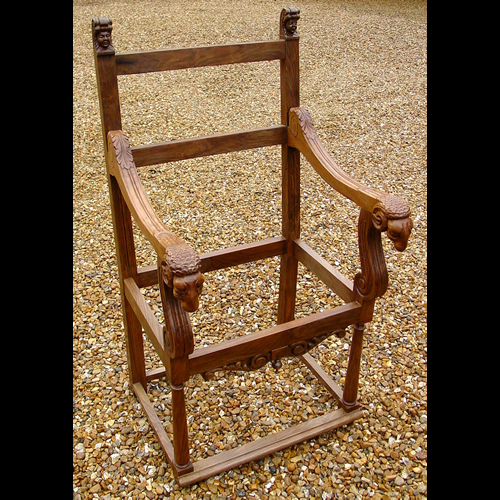 Chair with carving and scrollwork